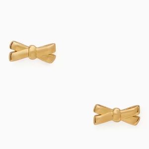 NEW kate spade new york Double Bow Studs In Gold Tone